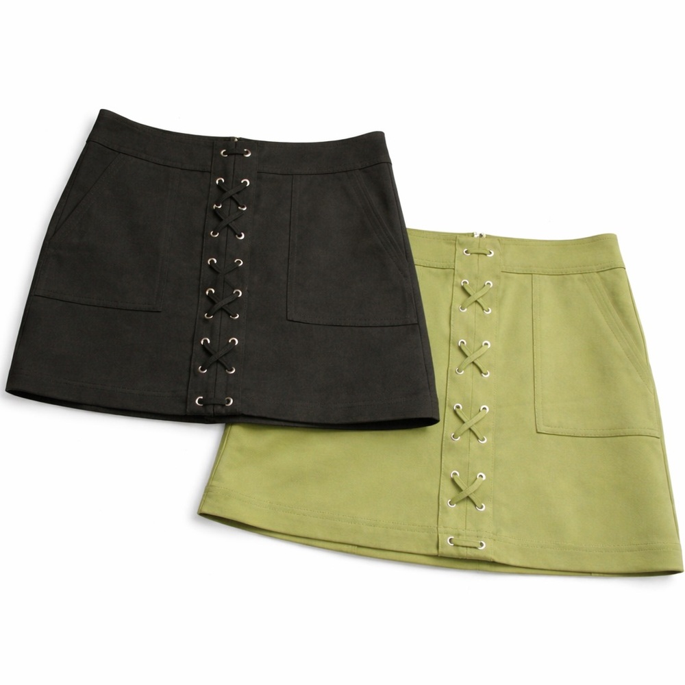 EXPRESS‎ skirts black skirt & olive green skirt both size 0 NWOT
